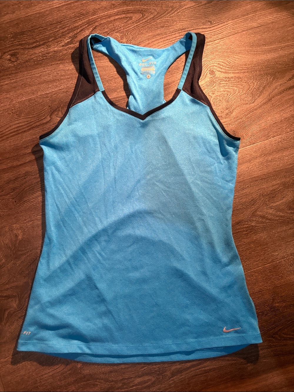 Nike Women's Light Blue Racerback Tank with Black Trim